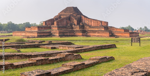 Landscape view ancient of Somapura Mahavihara aka Paharpur buddhist monastery, a UNESCO World Heritage site, Naogaon, Bangladesh