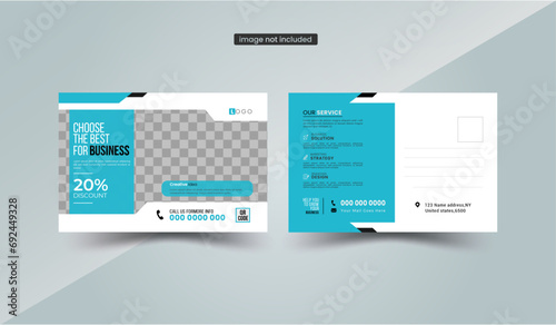 Corporate business or marketing agency postcard template design, Corporate postcard design template editable ,