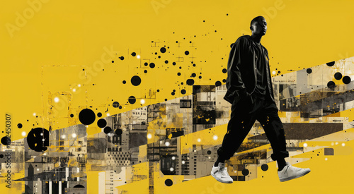 Generative AI image of a man in urban rap fashion photo