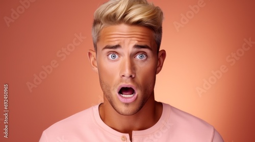 handsome man surprised