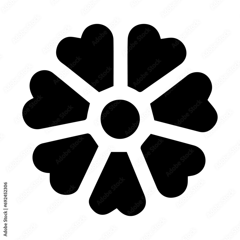 Simple Flower Icon Vector silhouette, Flower Icon black color