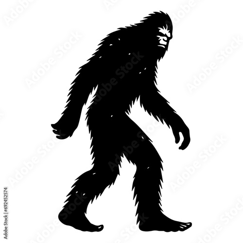 minimal bigfoot animal vector silhouette black color white background