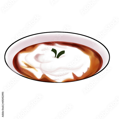 bubur sumsum illustration on png transparant background photo