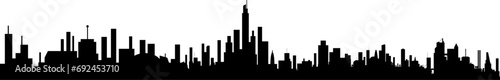 Silhouette einer Gro  stadt mit Hochh  usern - Skyline - Metropole