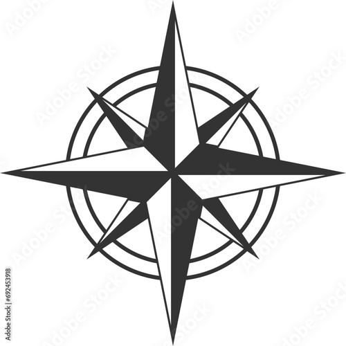 Compass icon vector. Wind rose star navigation.