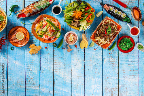 Assorted Asian food set. Ch...