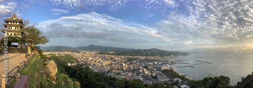 A view of Sumoto city from Mt. Mikuma on Awaji Island photo