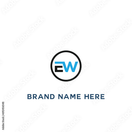 EW logo. E W design. White EW letter. EW, E W letter logo design. Initial letter EW linked circle uppercase monogram logo.