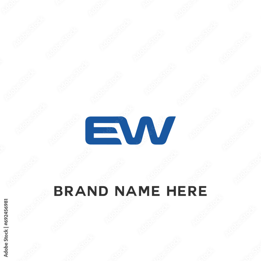 EW logo. E W design. White EW letter. EW, E W letter logo design. Initial letter EW linked circle uppercase monogram logo.