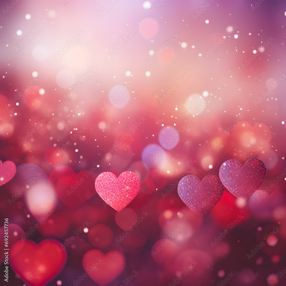 Valentine's Day Dream - Whimsical Hearts Floating in a Magical Pink Haze