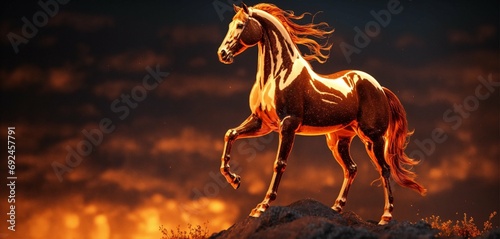 horse in the sunset