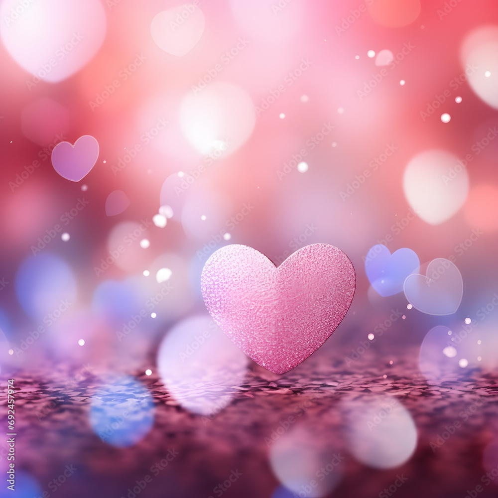 Valentine's Day Affection - Sparkling Pink Heart with Dreamy Bokeh Lights Valentine's Day Affection - Sparkling Pink Heart with Dreamy Bokeh Lights