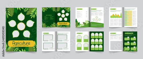 12 pages Farming and agricultural company profile brochure template and organic farming company profile brochure design, agricultural business company profile brochure design
