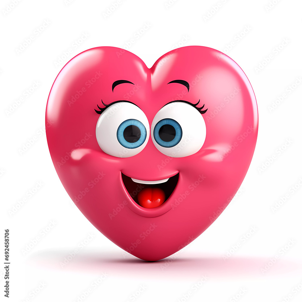 Heart Character Isolated on White Background. 3d style illustration. Heart Character Isolated on White Background. 3d style illustration.