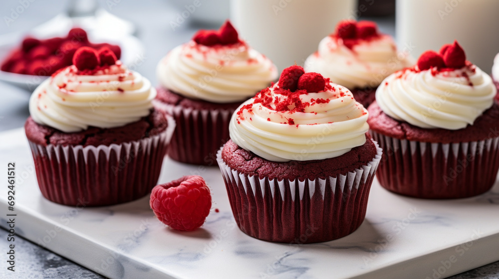 cupcakes with cream HD 8K wallpaper Stock Photographic Image 