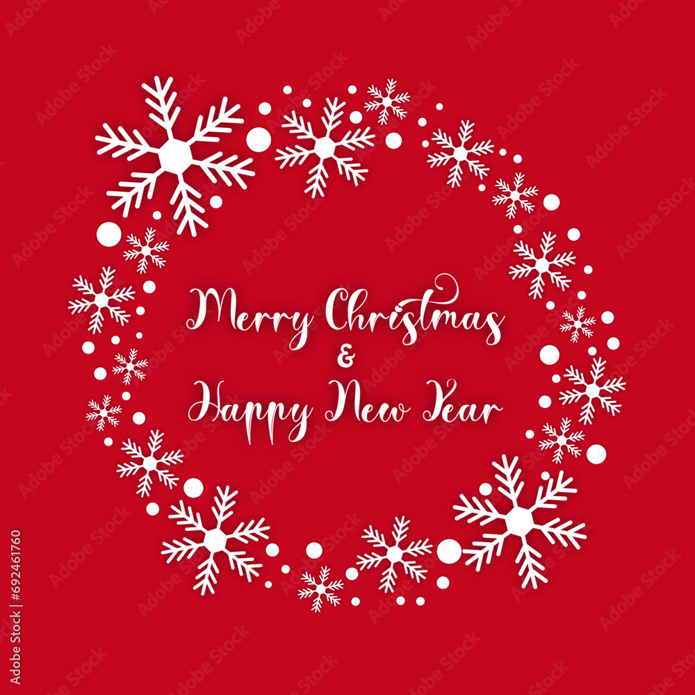 winter new year and xmas circle frame with snowflakes winter new year and xmas circle frame with snowflakes