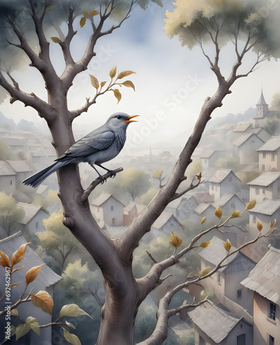 Bird siting on a tree branch