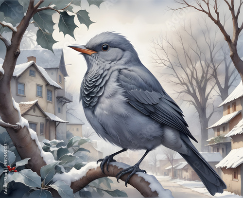 Bird siting on a tree branch