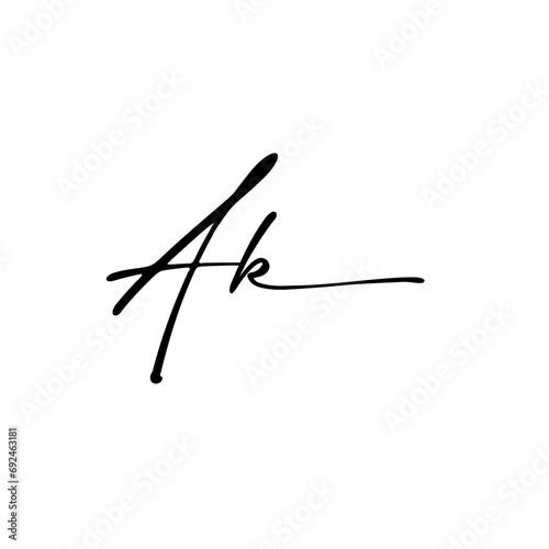 A hand-drawn signature logo design template 