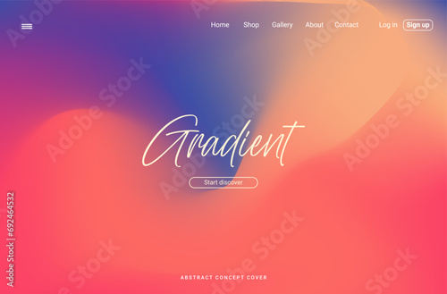 Abstract warm gradient background with red orange and blue colors. Mesh soft background with bright colors for Poster  Brochure  Advertising  Placard  Invitation Card  Landing Page Website