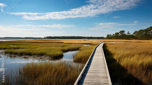 tidal estuarine marsh landscape illustration salt brackish  ecosystem biodiversity  conservation restoration tidal estuarine marsh landscape