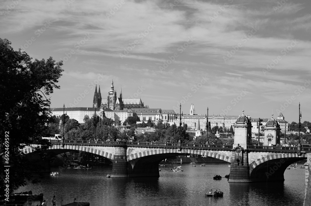 Prague, Czech Republic - September 28, 2023 - A walk through the city of Prague old town and surrounding streets.