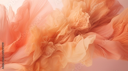 Abstract Silk Drapery in Peach Fuzz, Color of Elegance. © _veiksme_