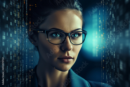 Successful Male Female Data Center IT Specialist Computer technologies Generative AI picture