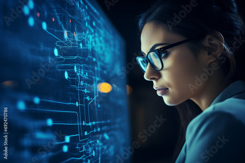 Successful Male Female Data Center IT Specialist Computer technologies Generative AI picture