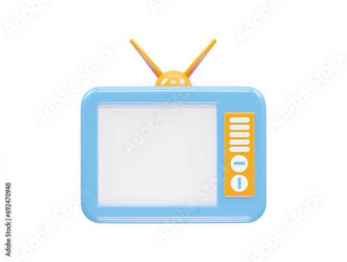 Tv icon 3d rendering illustration element