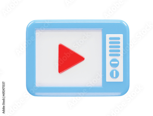 Tv icon 3d rendering illustration element