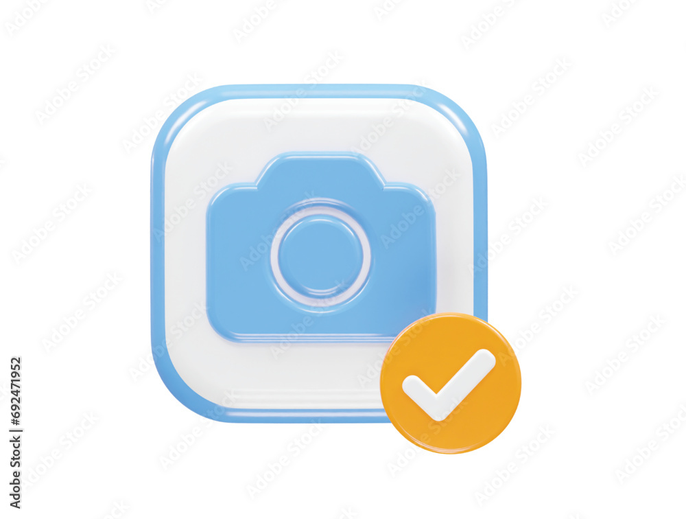 Camera icon illustration 3d render element Camera icon illustration 3d render element
