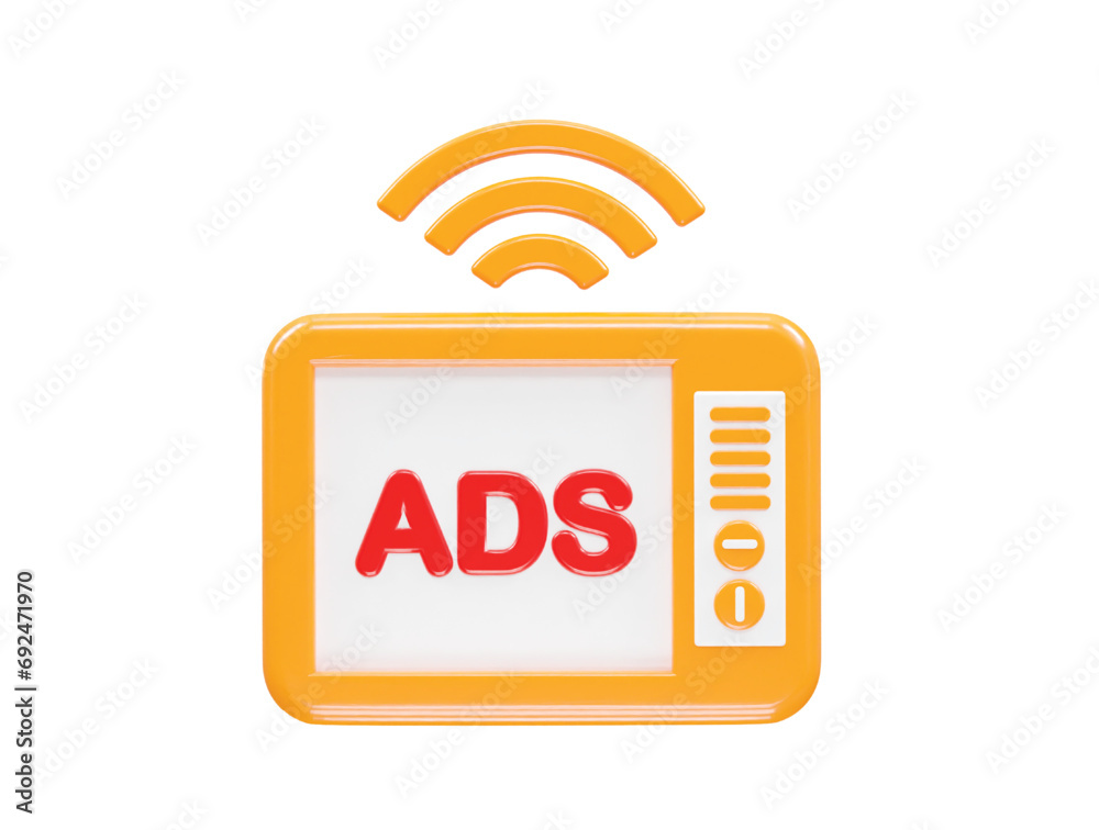 Tv icon 3d rendering illustration element Tv icon 3d rendering illustration element