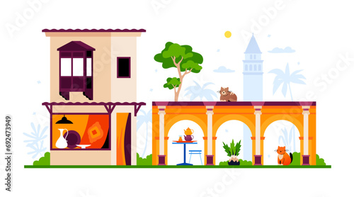 Holidays in Turkey - modern colored vector illustration