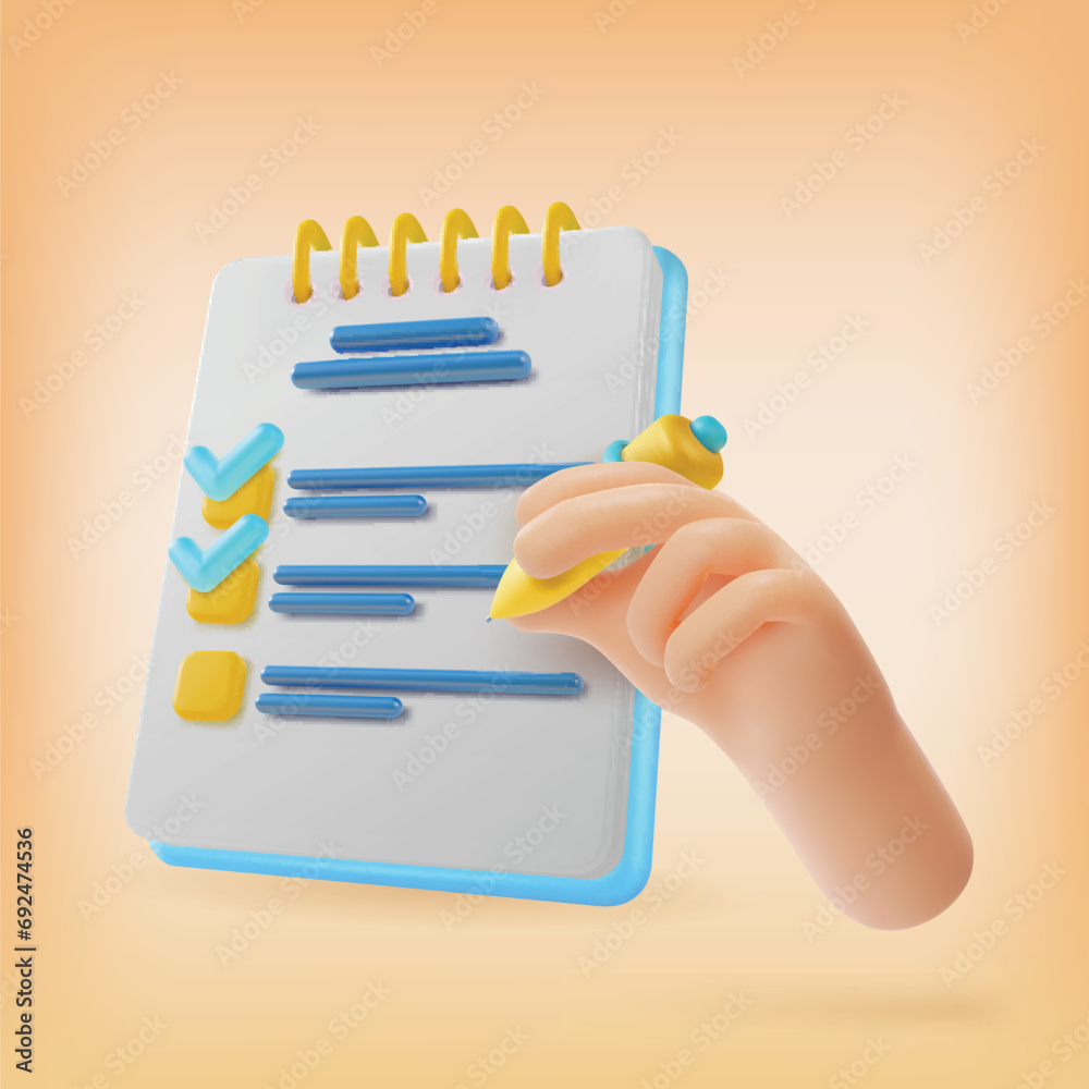 3d Do List Planning Business Concept Cartoon Style Clipboard with Checklist. Vector illustration of Task Management 3d Do List Planning Business Concept Cartoon Style Clipboard with Checklist. Vector illustration of Task Management