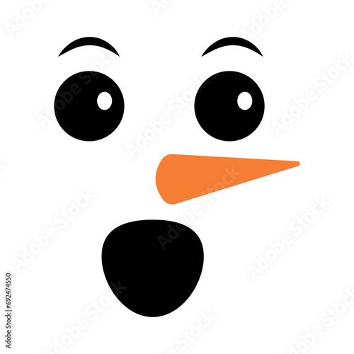 Cute snowman face vector illustration 