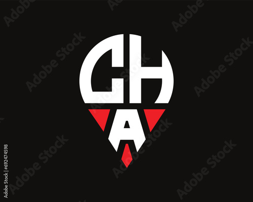 Free Download CHA letter location shape logo design. - GFXLoad