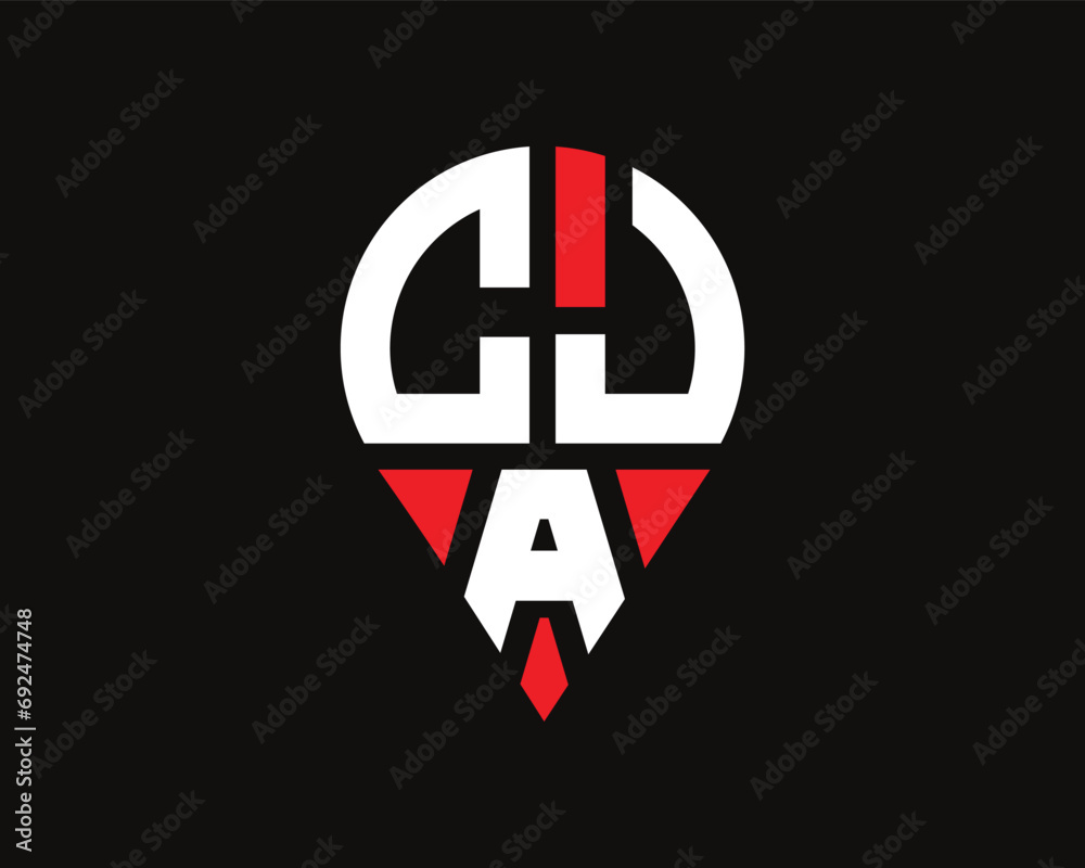 CJA letter location shape logo design. CJA letter location shape logo design.
