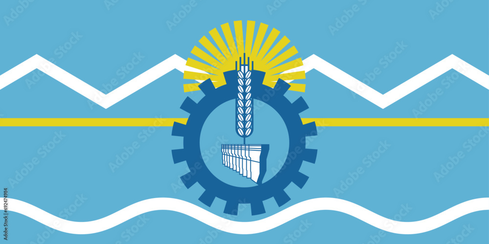 Flag of Chubut Province (Argentine Republic, Argentina, South America)