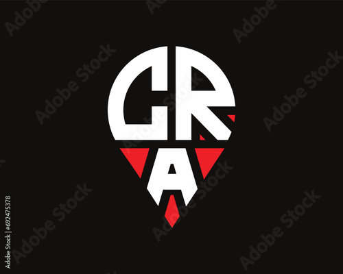 CRA letter location shape logo design. photo