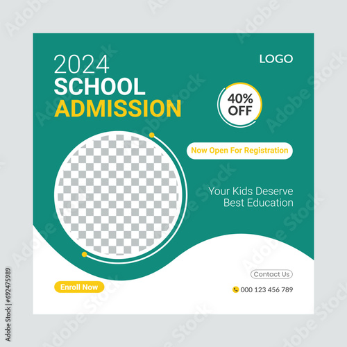  School admission social media post & web banner template design