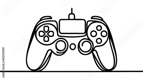 Continuous one line drawing of Game controller. Gamepads line art vector illustration