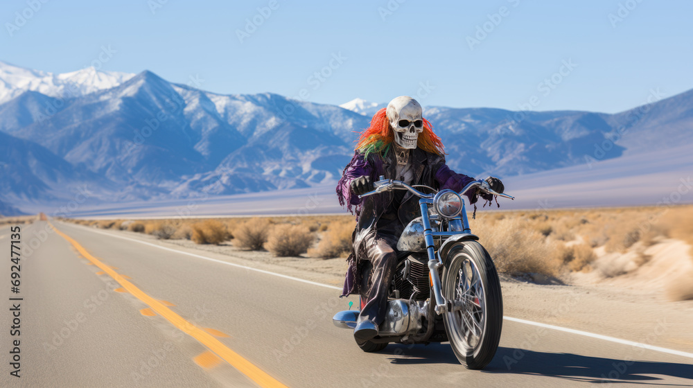 The Grim Reaper is riding a bike