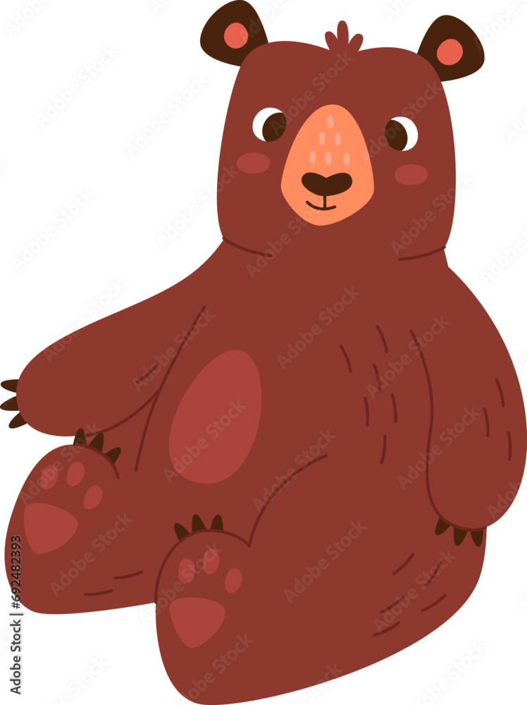 Naklejka premium Bear Animal Sitting