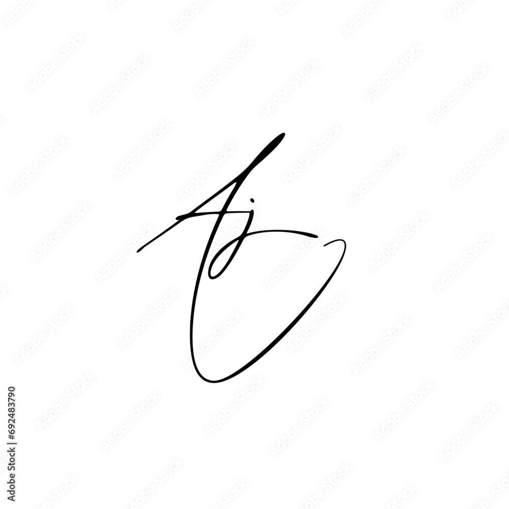 A hand-drawn signature logo design template A hand-drawn signature logo design template