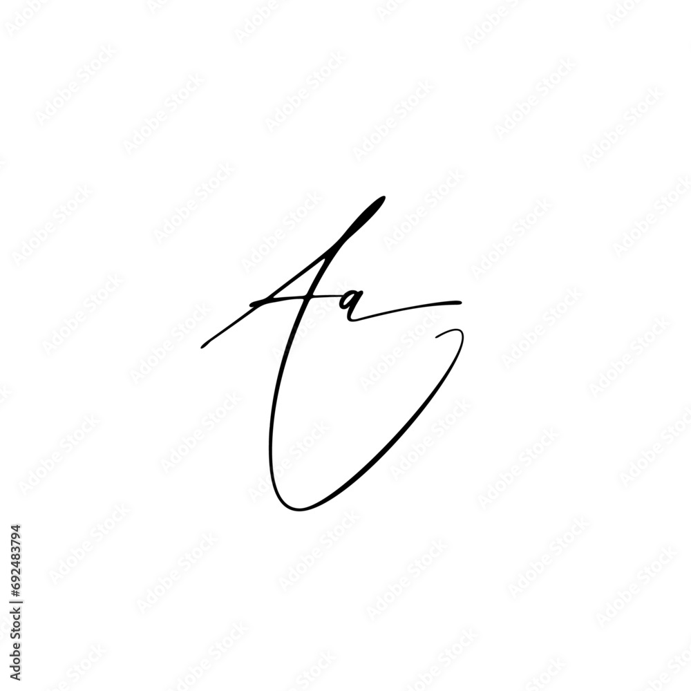 A hand-drawn signature logo design template A hand-drawn signature logo design template