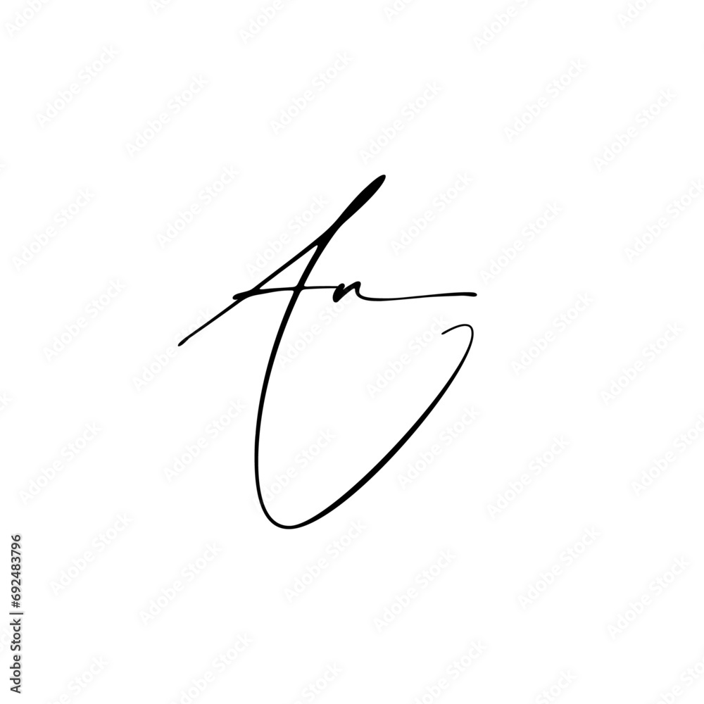 A hand-drawn signature logo design template A hand-drawn signature logo design template