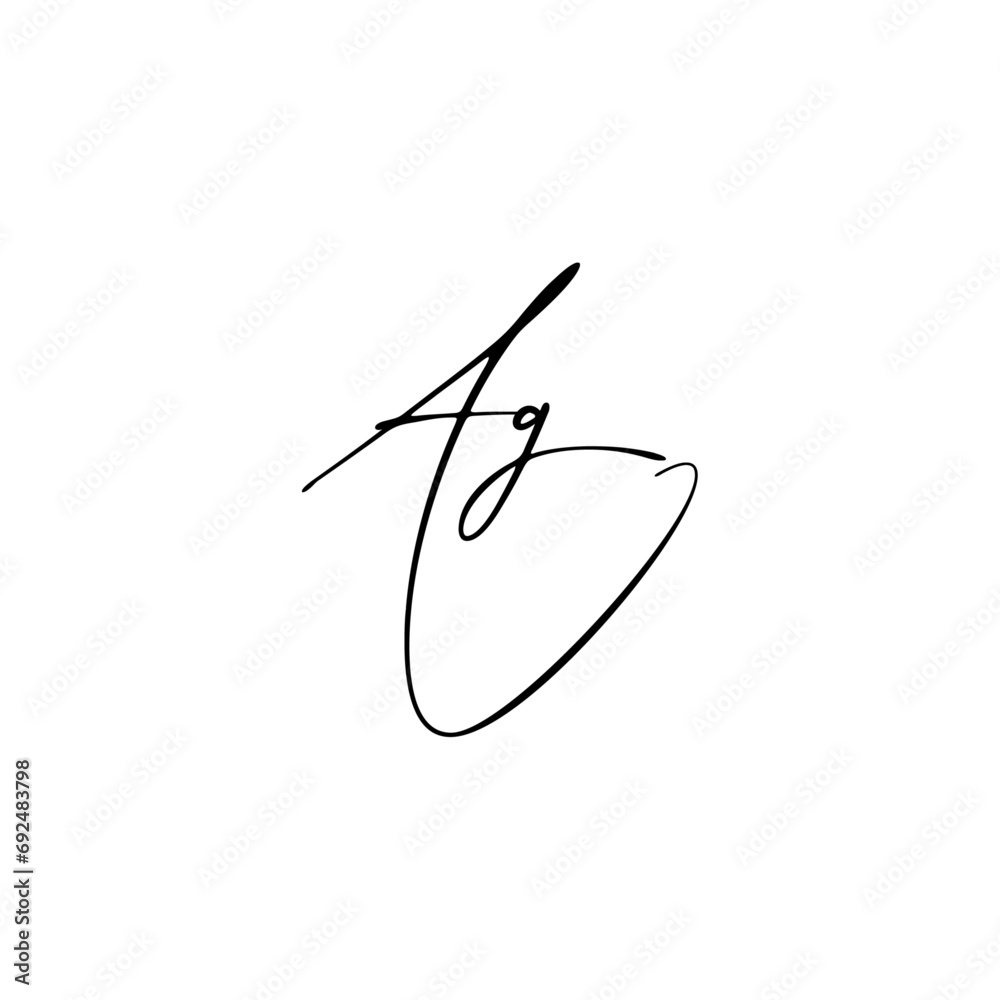 A hand-drawn signature logo design template A hand-drawn signature logo design template