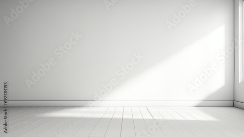 Empty room with white light shade and floor. Empty room with wall background. Product presentation.