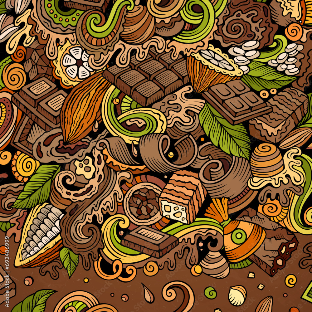 Chocolate hand drawn vector doodles frame Chocolate hand drawn vector doodles frame
